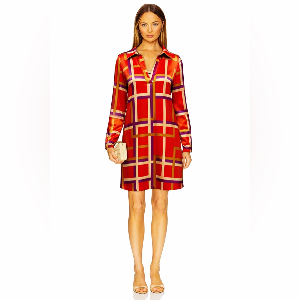 Nwt Momoni Edmonde Shirt Silk Red+Purple Dress | Size 38/Xs | Retail $565